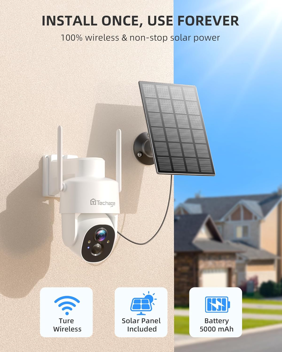Solar 2K 360° WiFi Outdoor Security Camera